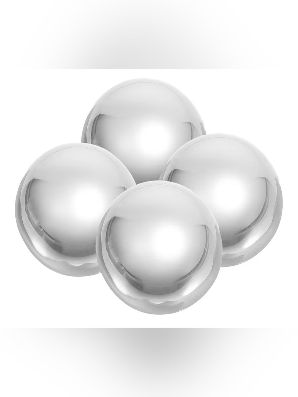 Luxury Stainless Steel Round Ice Cubes Whiskey Stones for Cold Drinks 4 Pc